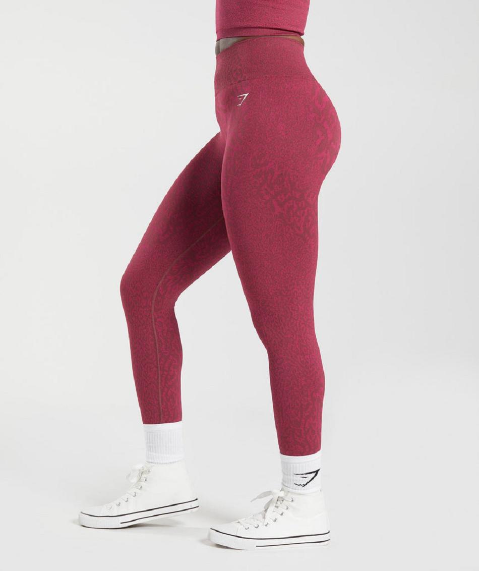 Legginsy Damskie Gymshark Adapt Animal Seamless Różowe Brązowe | PL 2277OKI